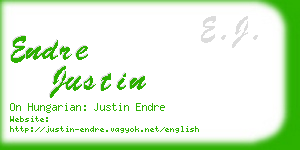 endre justin business card